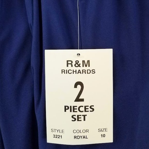 R & M RICHARDS Royal Blue Sleeveless Dress & Jacket 2 PC Set - Women's 10 - Picture 7 of 8